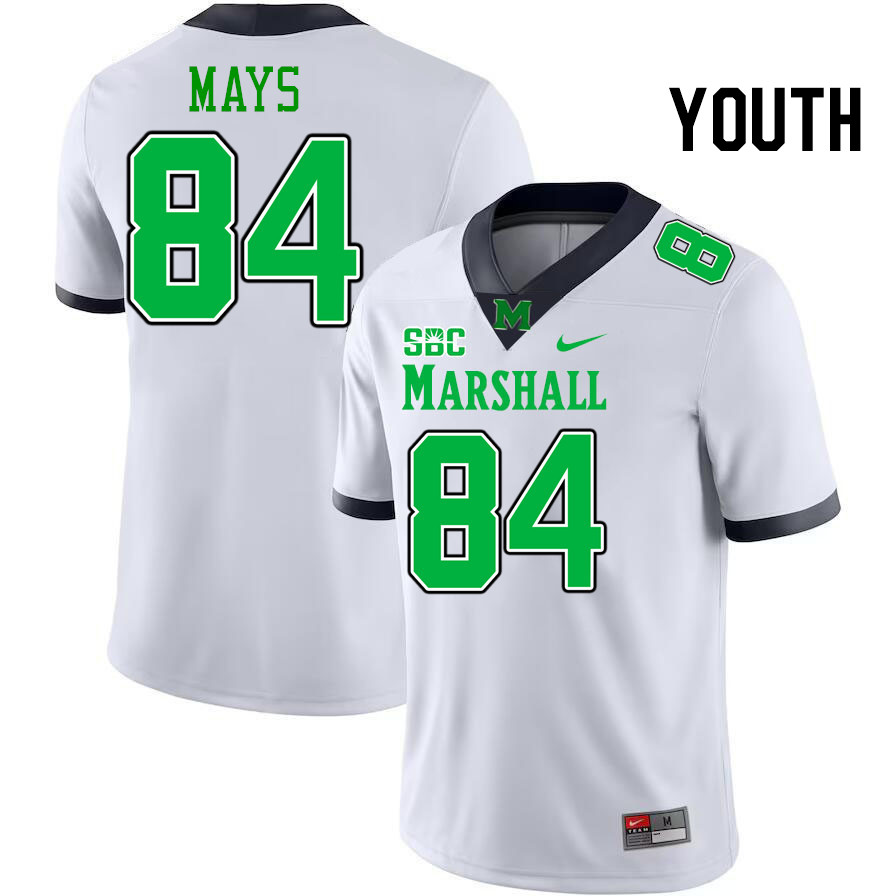 Youth #84 Antwaan Mays Marshall Thundering Herd SBC Conference College Football Jerseys Stitched-Whi